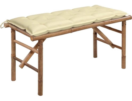 Banco de jardín VIDAXL Crema Bambú (118x38x45 cm)