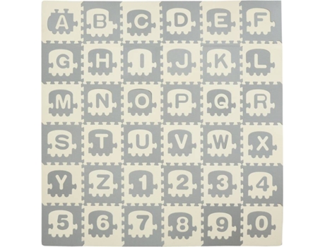 Homcom Alfombra Puzzle para 36 piezas gimnasio de gris y blanco