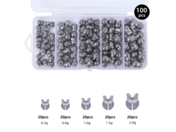 100 Plomos Redondos Desmontables Para Pesca En Agua Dulce Y Salada.