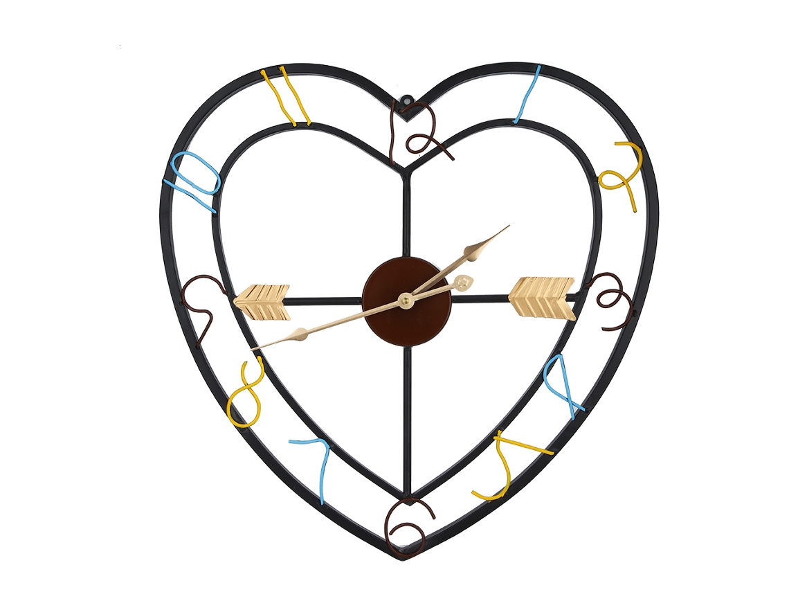 RNEMITERY Reloj de Pared con Forma de Corazón para Colgar en Sala de Estar o Bar