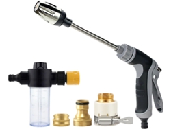 Hidrolavadora Portátil Presión Rociador Espuma 3 Conectores Pistola Ajustable Coche Patio Jardín Boquilla Rociadora