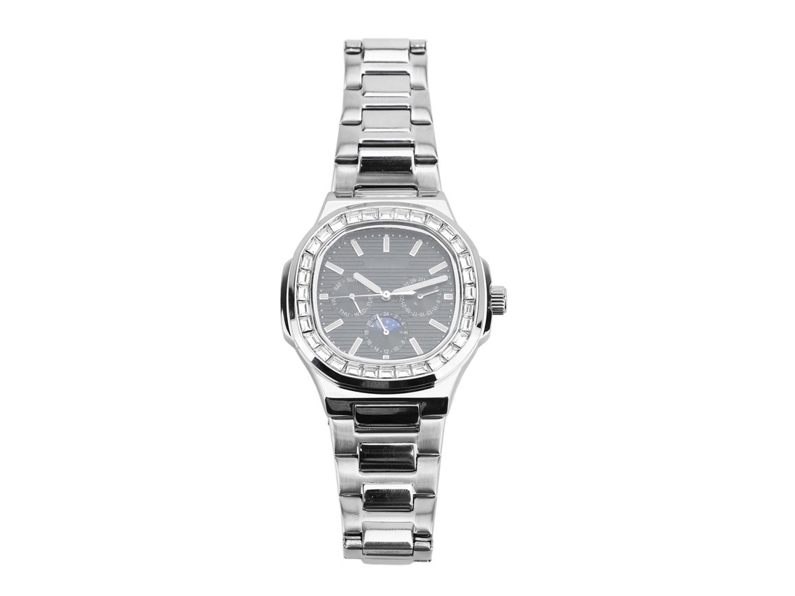 Reloj Analógico De Cuarzo Para Hombre Con Cronógrafo Luminoso, Acero Inoxidable, Resistente Al Agua.