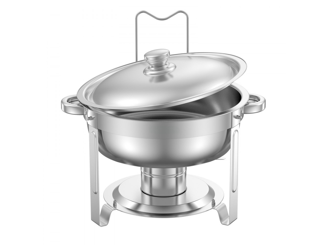 Juego de 4 Calentadores de Alimentos de Acero Inoxidable 4.7L para Buffets y Eventos Tekmaquinas