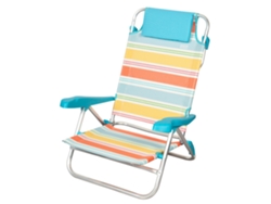 Aktive Silla plegable playa 50x48x80 cm rayas multicolor 8 posiciones
