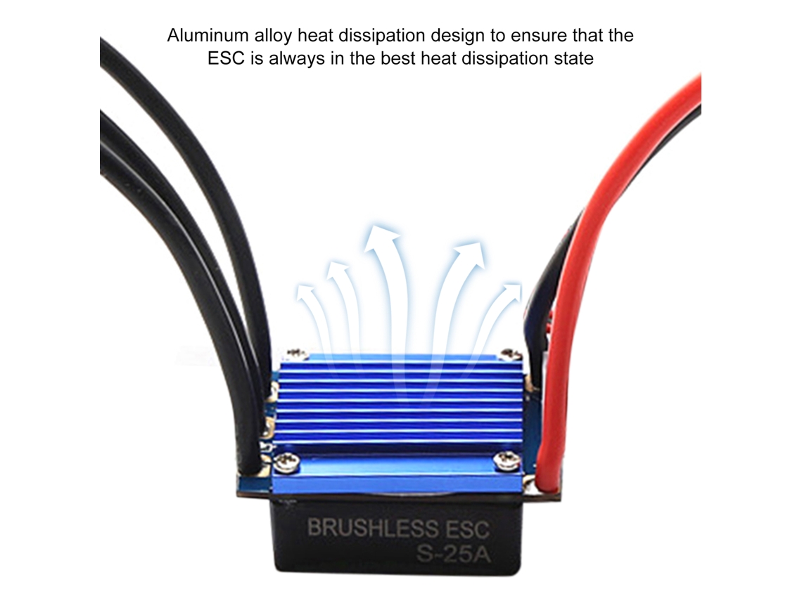 Motor Sin Escobillas De 4500 Kv Con Esc De 25 A Y Tarjeta De Programación Para Coches Teledirigidos Hsp A Escala 1/16 Y 1/18 De Wltoys.