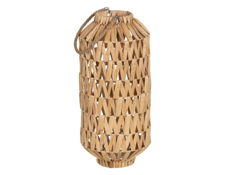 Farol Portavelas Farol Beige Metal Cristal Jacinto de agua 27 x 27 x 59 cm BIGBUY HOME