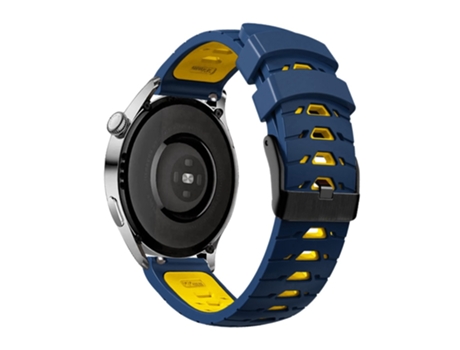 Correa de Silicona 20mm dos colores con orificios trapezoidales de tres filas para Samsung Galaxy Watch4 40mm/44mm/Garmin Venu 2 Plus - azul median...