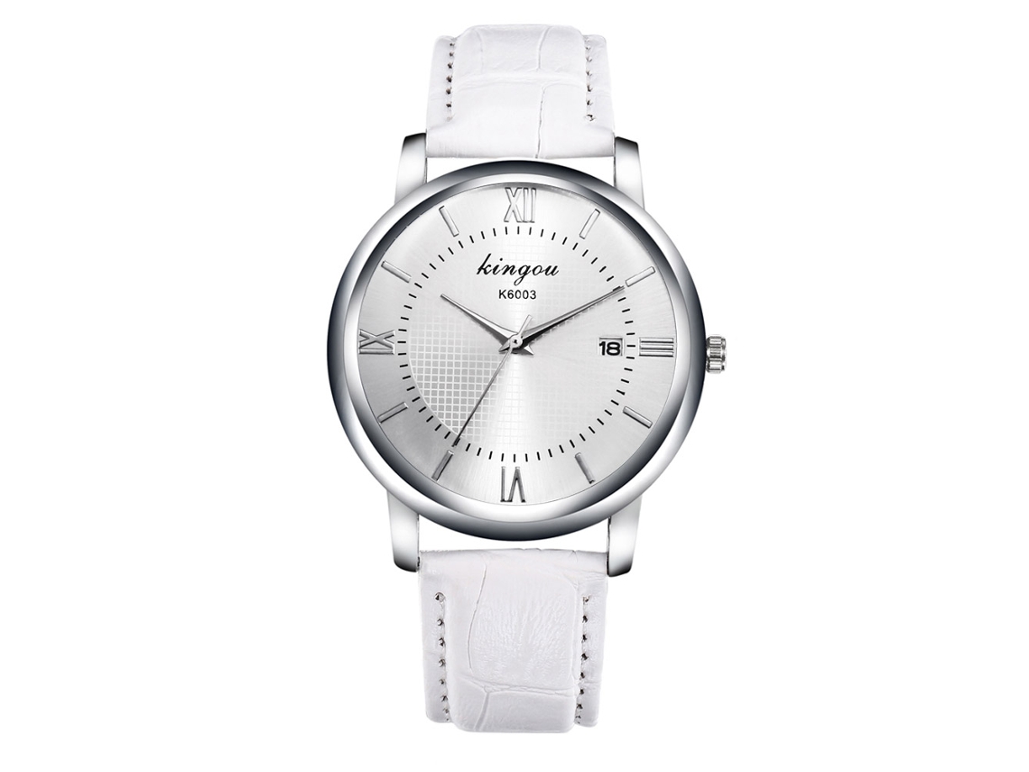 Reloj De Cuarzo Para Hombre Con Correa De Piel Sintética, Estilo Moderno, Números Romanos.
