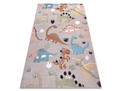 Alfombra Fun Dino Para Niños Dinosaurios Beige (280 x 370 cm)