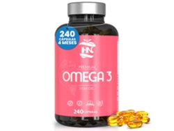 Cápsulas de Omega 3 1000 mg 240 cápsulas blandas de Omega 3 enriquecidas con vitamina E Aceite de pescado Omega 3 con 350 mg de EPA y 250 mg de DHA Hn (4 meses)