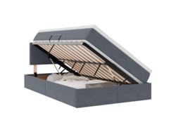 Maison Exclusive - Cama Con Almacenamiento Y Led Con Led Gris Oscuro 120 X 190 Cm
