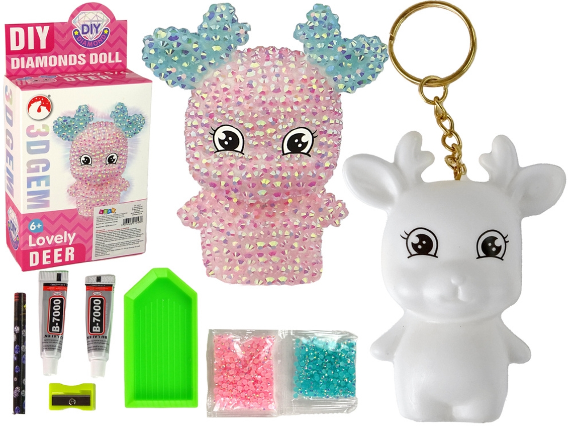 Kit creativo de diamantes DIY, reno rosa, cristales, lentejuelas, llavero 3D B.active