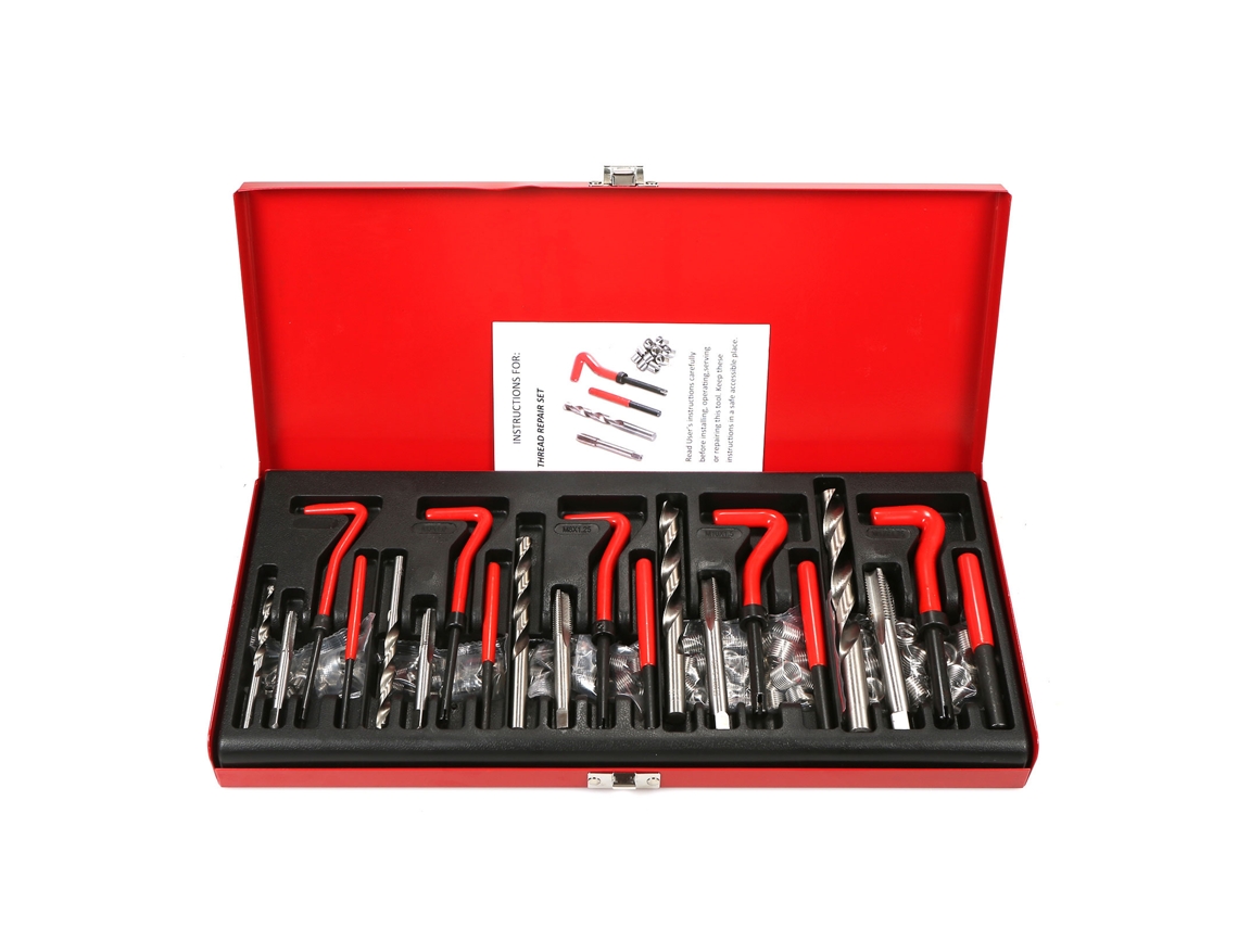 Kit De Reparación De Roscas Helicoil De 131 Piezas M5 M6 Métrica8 Métrica10 M12 Con Brocas Para Tornillos