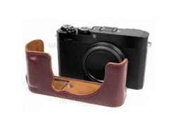 Funda de piel auténtica para cámara, funda protectora de medio cuerpo con ranura para batería para Fuji X E4 Facpoet