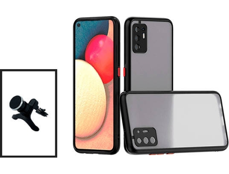 Kit Carcasa Trasera Protección Cámara + Soporte Magnético Oppo A94 5G GIFT4ME Negro