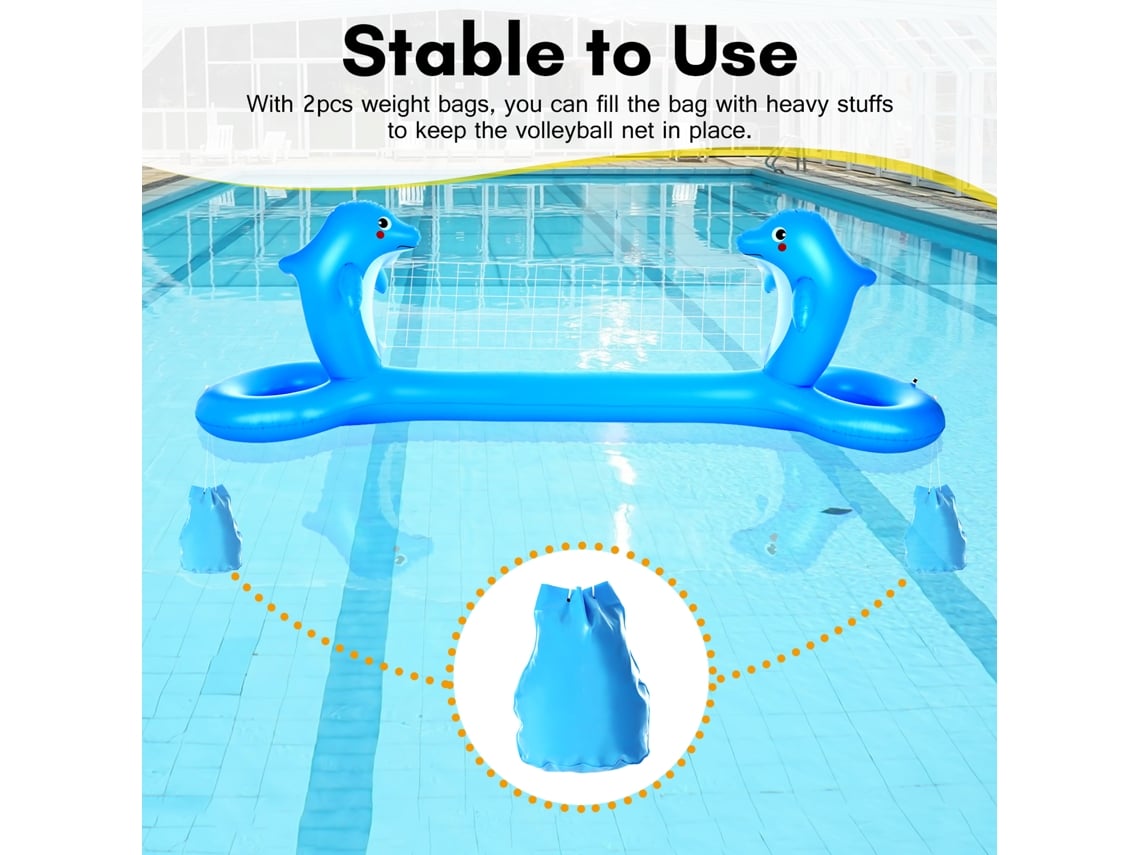 Rebe-red Resbaladera Inflable De Voleibol Para Piscina Con 2 Pelotas Y 2 Bolsas Juguetes De Piscina Para Niños Y Adultos Fiesta De Verano