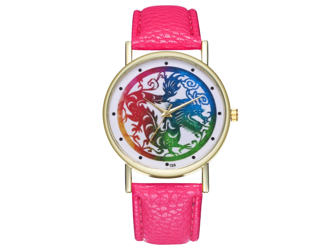 Elegante Reloj De Pulsera Unisex De Cuarzo, Color Rosa.