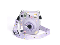 Adecuado para Polaroid Instax Mini12 Estuche de Cristal con Correa Adhesiva Juego de Tres Piezas YUYSAN Púrpura