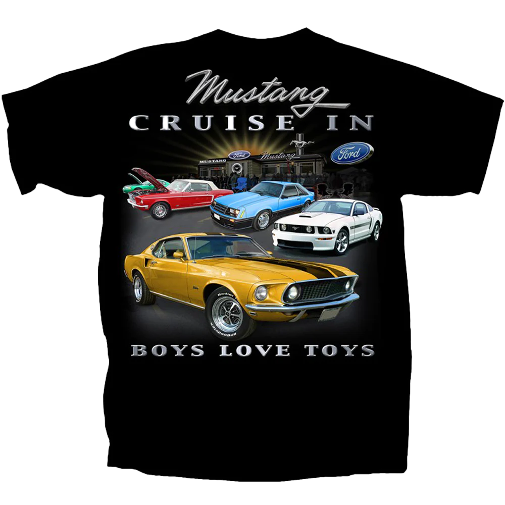 Ford Mustang Boys Love Toys T-shirt Unisex Rockinstone Size:xl