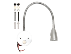 2026-lámpara De Lectura Led De Pared Con Control Táctil 3 Temperaturas De Color Regulable Para Rv Barco 12-24v Plata