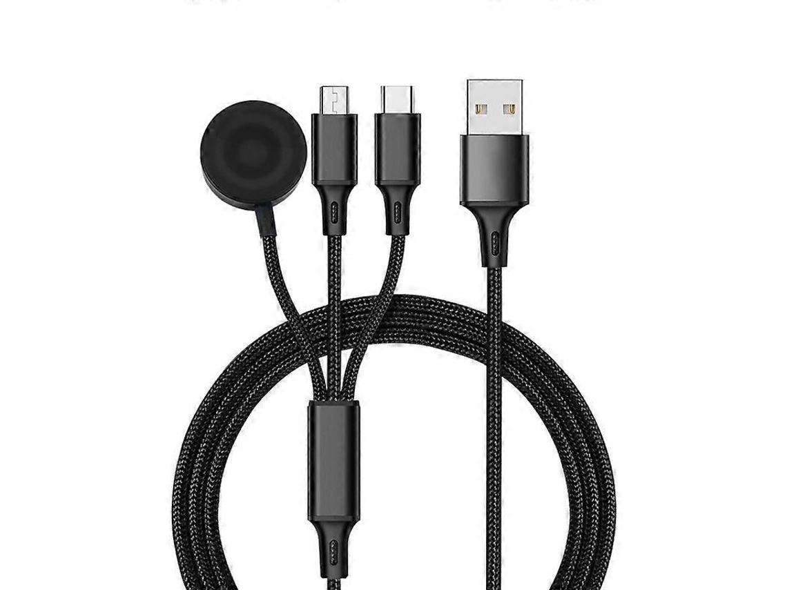 Cable de carga multifuncional 3 en 1 para iPhone/Apple Watch, 8 pines Tipo-C/USB-C, base de carga magnética. 1 m de longitud. Nostalgia88