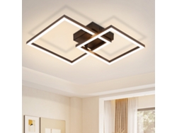 Lámpara de techo LED cuadrada negra para sala de estar, 20 W, inclinada, 3000 K. Lámpara de techo ZMH para pasillo.