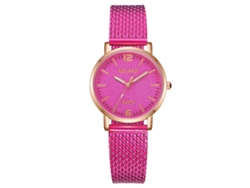 Reloj De Pulsera Yolako Para Mujer, Diseño De Cielo Estrellado, Correa De Plástico, Cuarzo, Rojo Rosa.