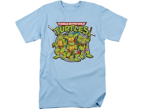 Camisetas Unisex DEEPSTONE Retro Group Photo Teenage Mutant Ninja Turtles Azul claro (XXXL)