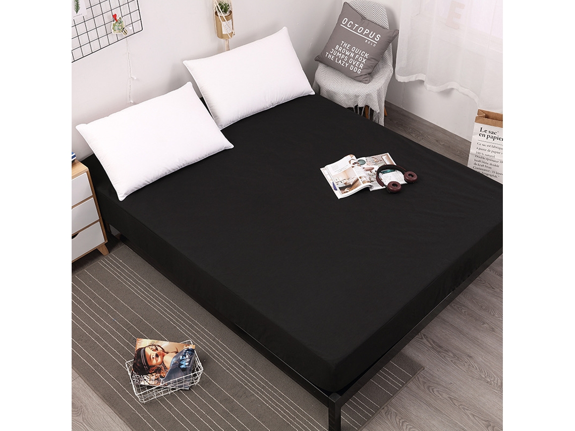 Protector de colchón, microfibra suave 180x200cm Negro Siurn (solo sábana bajera)