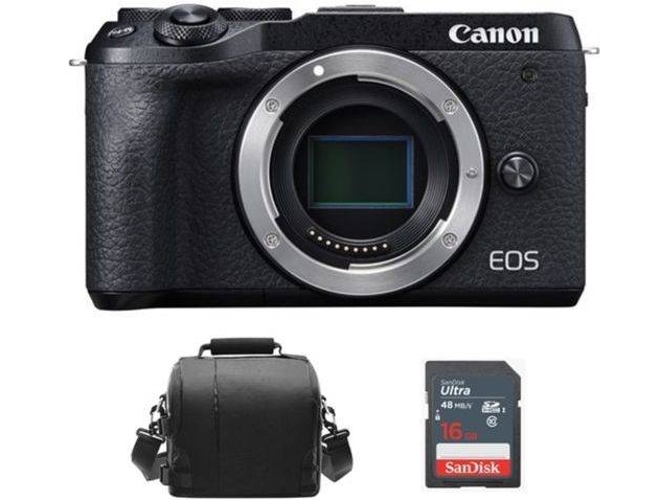Kit Cámara Mirrorless CANON M6 Mark II + Bolsa + 16GB SD