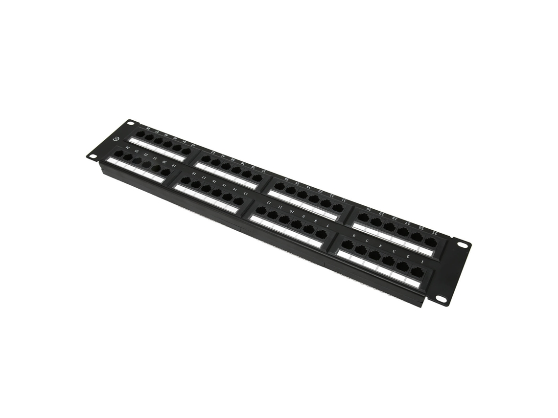 Panel De Parcheo De Red De 48 Puertos No Blindado, Compatible Con Conexiones Cat5e Y Rj45
