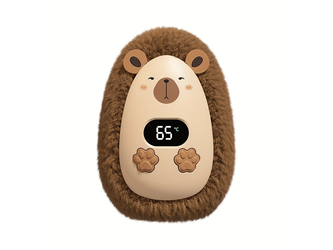Calentador De Manos De Peluche Adorable: 3 Niveles De Temperatura Con Pantalla Digital, Un Regalo Encantador. Bajo Consumo De Energía. Ideal