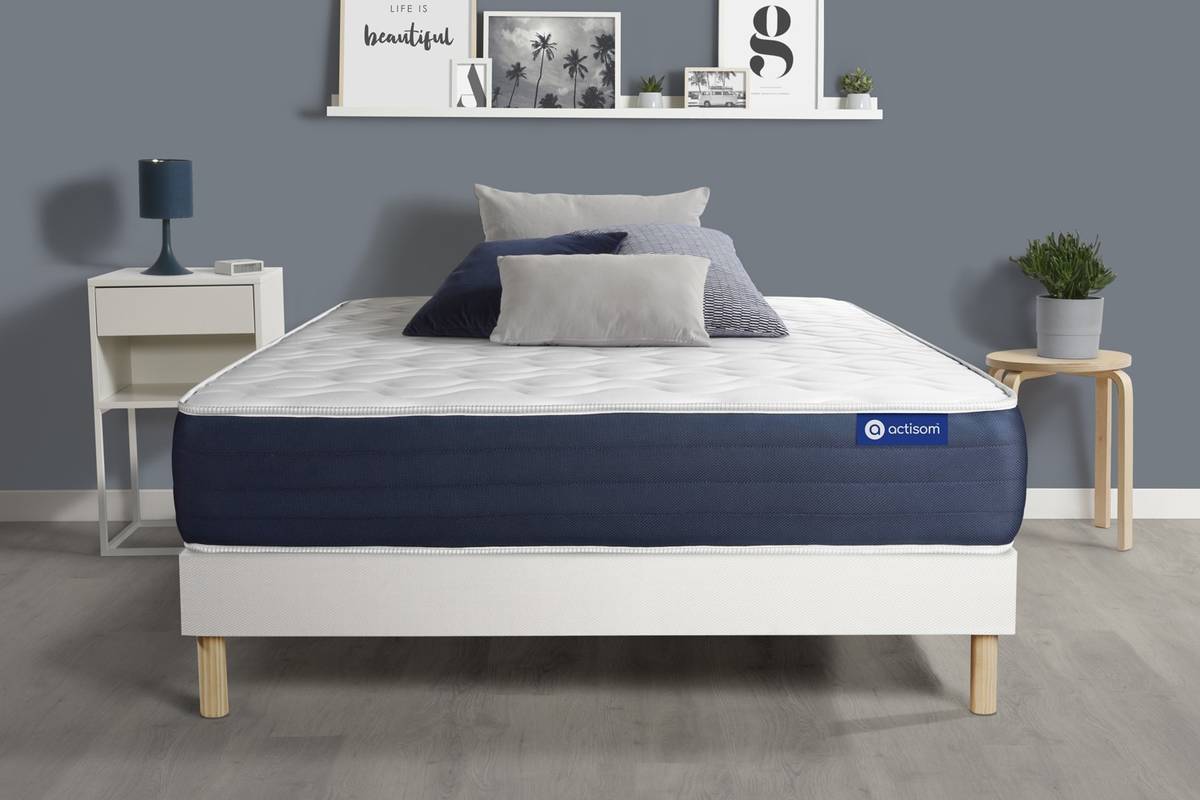 Conjunto de Somier Blanco + Colchón ACTISOM Actiflex Sleep (150x200 cm - Muelles Ensacados)