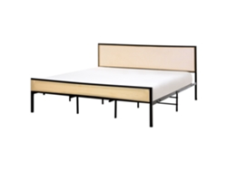 Cama Beliani Avanton de hierro negro (185 x 208 x 90 cm)