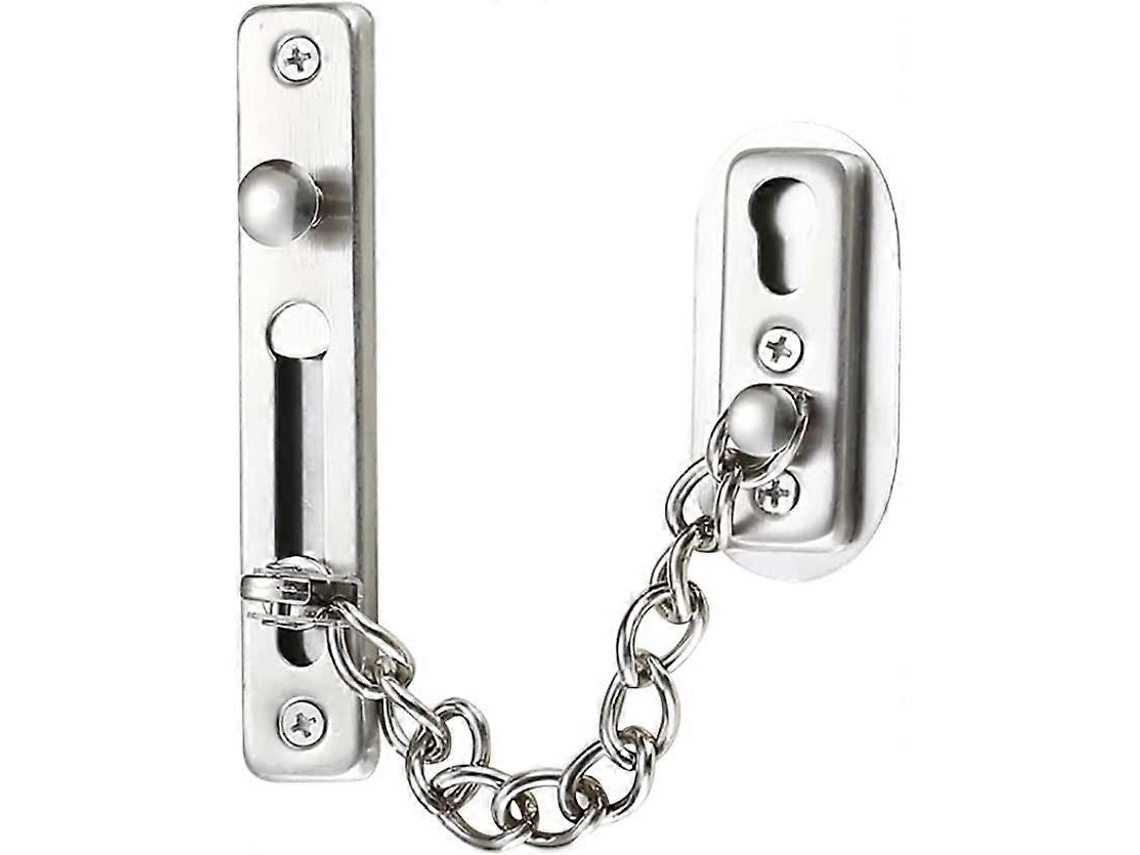 Cadena De Seguridad De Acero Inoxidable 304, Candado De Cadena Para Puertas Con Tornillos, Para Hogares Y Hoteles, Cromado Brillo
