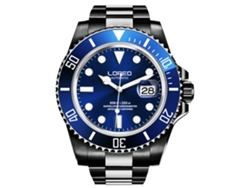 Reloj mecánico automático Ushion de acero inoxidable azul y negro con cristal de zafiro, resistente al agua hasta 200 m.