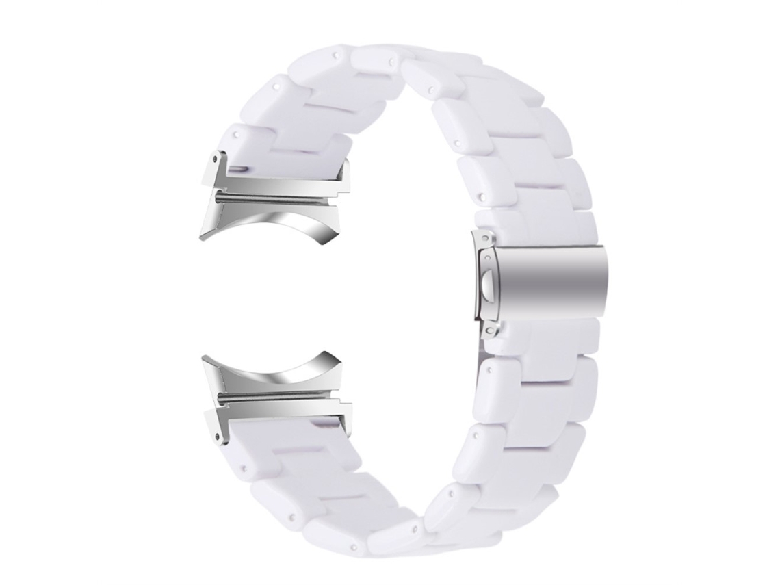 Correa de acero inoxidable con hebilla para Samsung Galaxy Watch 5 40mm/44mm/Watch 5 Pro 45mm - blanco