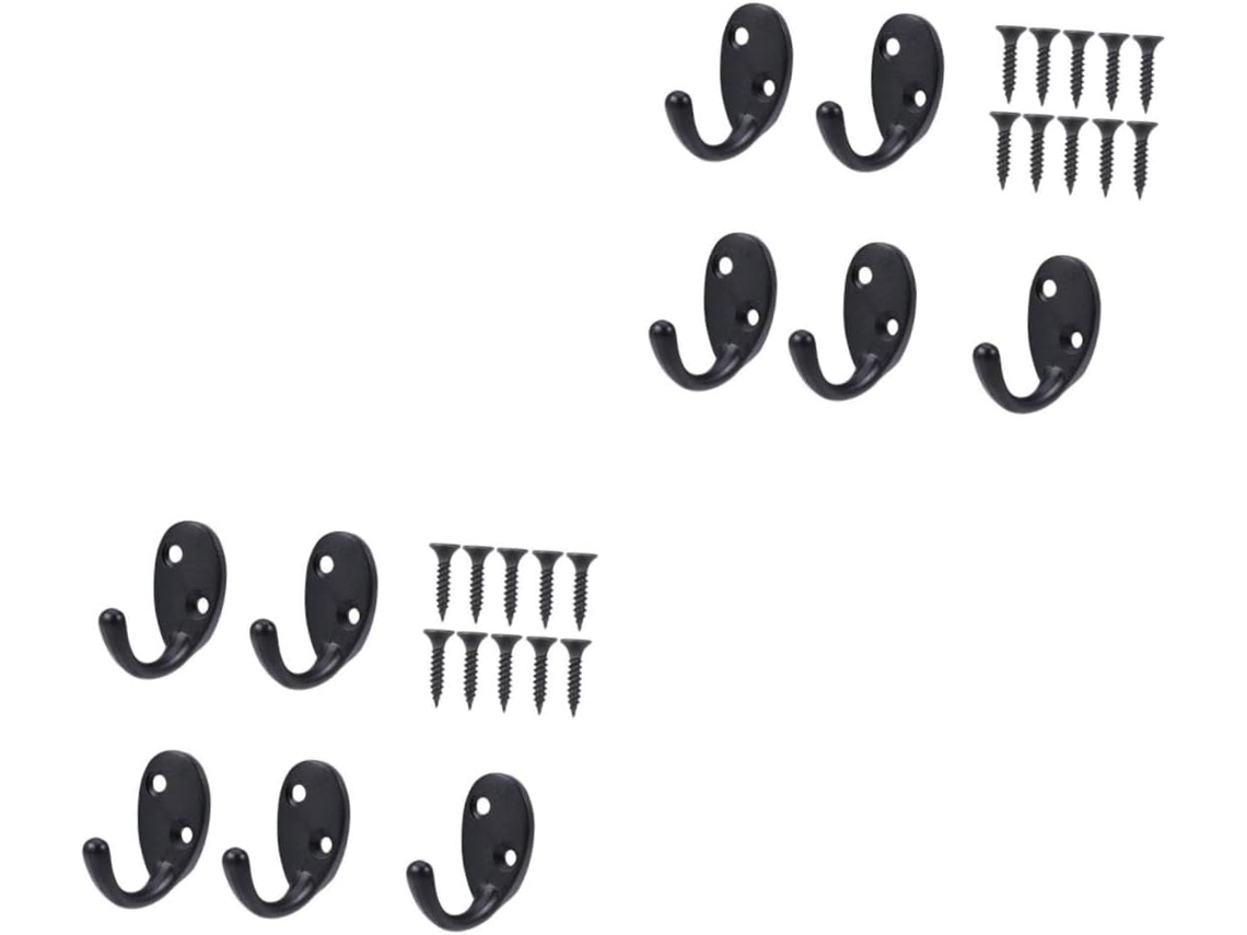 Juego De 2 Ganchos De Pared Con Tornillos Para Abrigos, Sombreros Y Accesorios De Baño.