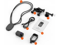 Cámara De Acción Compacta De 1080p Con Batería De Larga Duración, Mini Cable Para Vlogging Y Soportes Para Actividades Al Aire Libre.