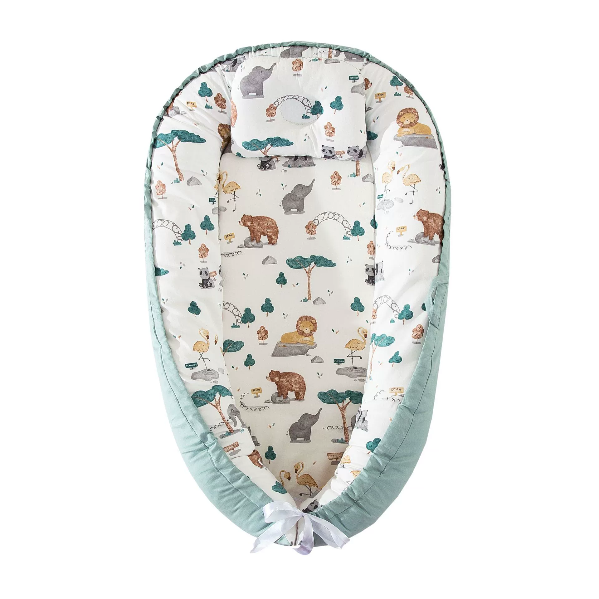 Nido Para Bebé Chrui 0-24 Meses Con Almohada Algodón Suave 85x55cm (oso Y León)