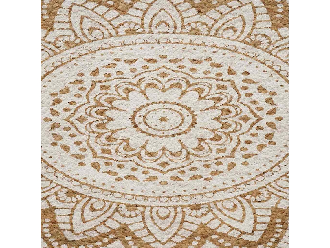 Alfombra De Yute Floral Natural 205 X 305 Cm Yute