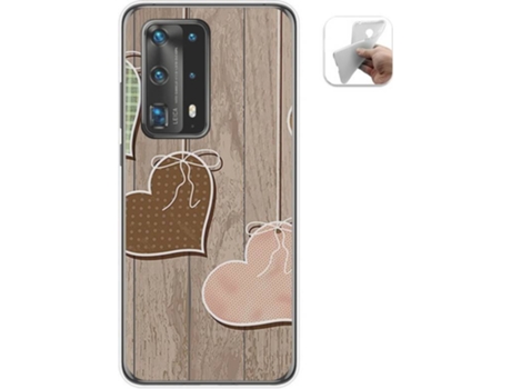Carcasa Huawei P40 Pro TUMUNDOSMARTPHONE Corazones Madera Multicolor