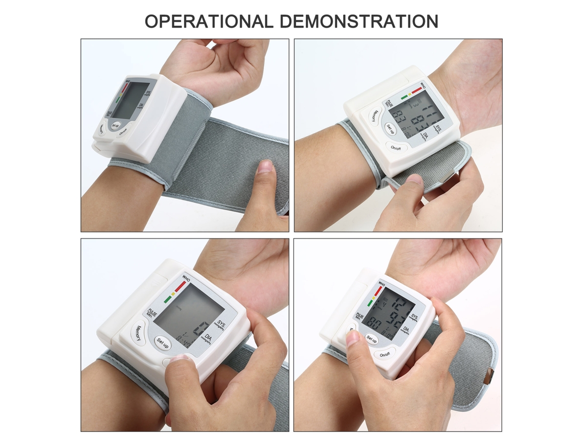 Monitor De Presión Arterial De Muñeca Con Pantalla Lcd, Medidor Automático Digital, Espigmomanómetro Para El Hogar