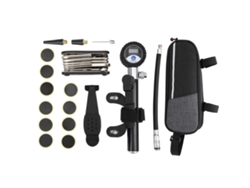 Kit De Reparación De Neumáticos Para Bicicleta Con Bomba Digital Portátil, Destornillador Y Parches (sin Pegamento).