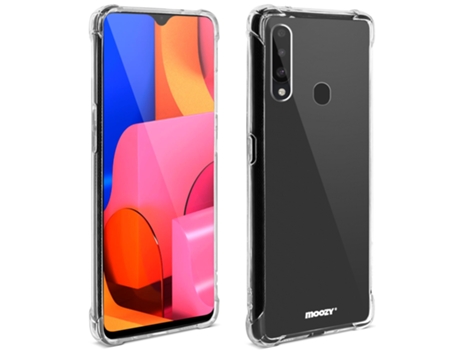 Funda de Silicona a Prueba de Golpes MOOZY para Samsung A20S Funda de Teléfono Transparente Cristalina Funda de Tpu Suave