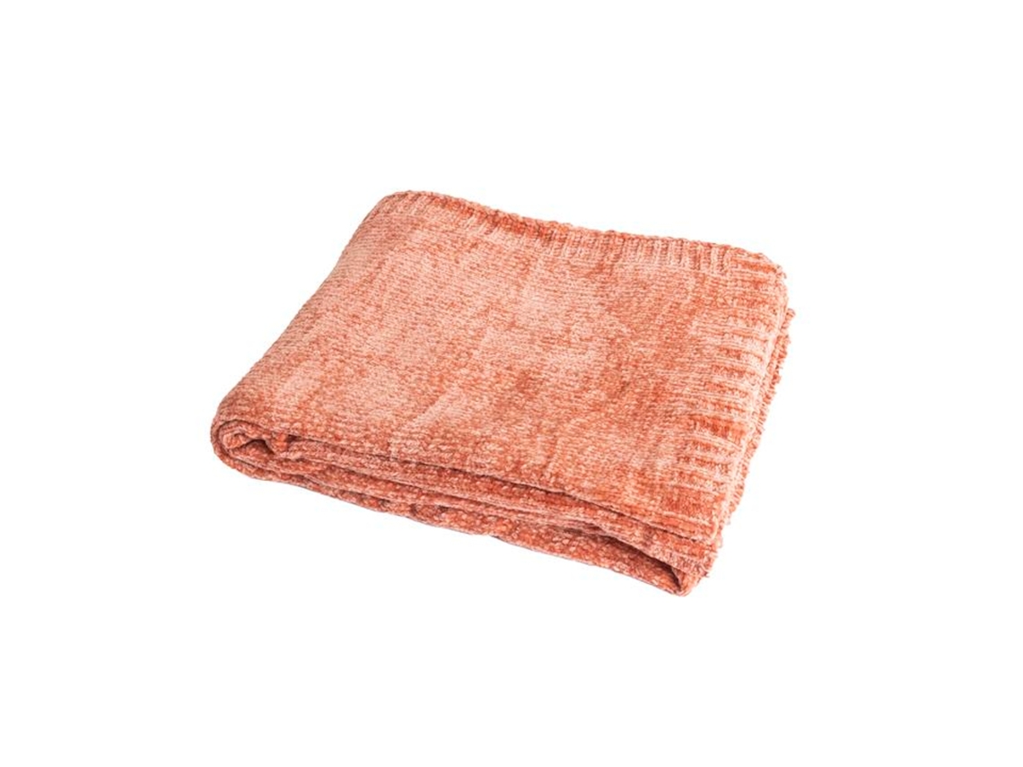 Manta Plaid Rosa Salmón 130x170cm Savora