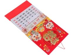 Calendario de pared chino 2026, calendario lunar vintage colgante con festivos, papel grueso, temática Gokoco