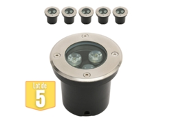 Conjunto de 5 LED de construcción impermeable 3W 300LM 4000K IP67