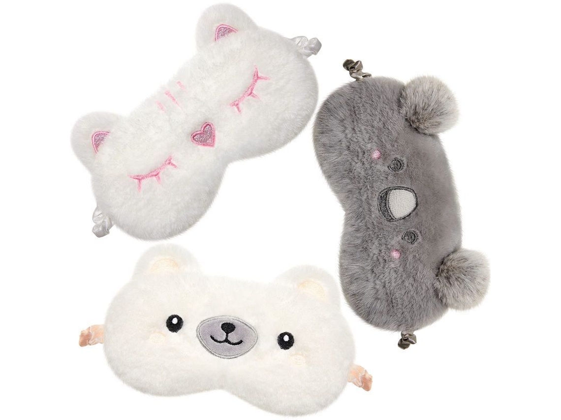 Antifaz Para Dormir Infantil Linjou, 3 Piezas, Diseño De Animales Adorables, Suave Para Niños Y Mujeres.