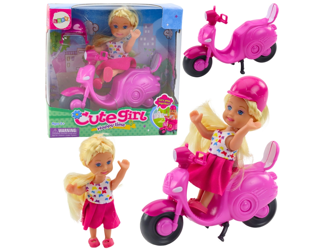 Mini Muñeca Set Scooter Muñeca Casco Rosa B.active